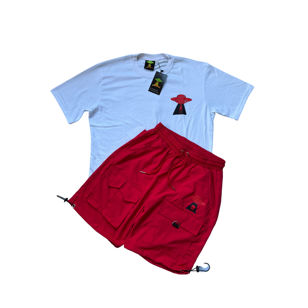 Alien Movement T-Shirt & Cargo Short Set - Red