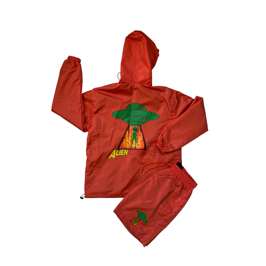 Alien Movement Polyester Windbreaker Set (Orange)