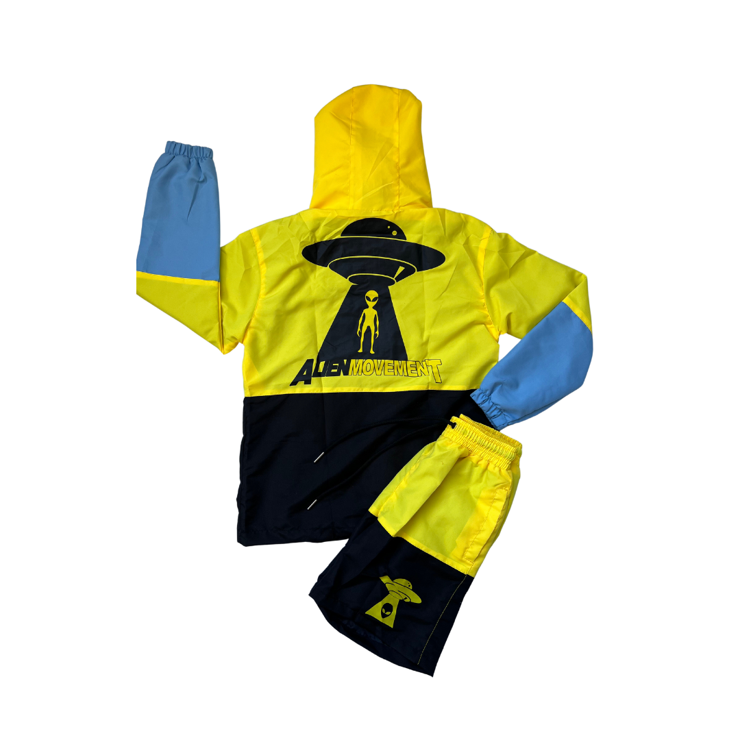 Alien Movement Polyester Windbreaker Set (Yellow)