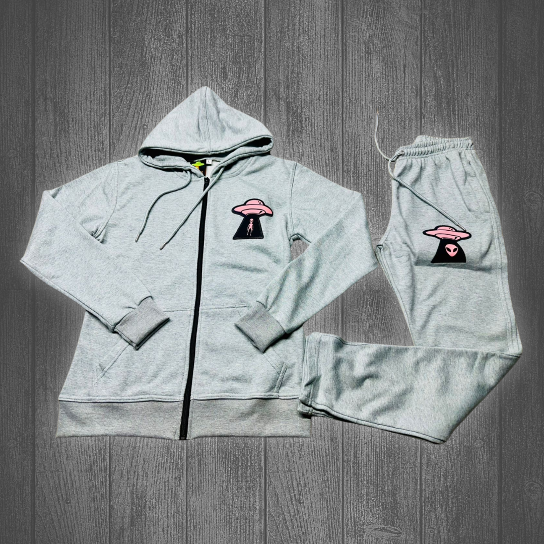 Ladies AMM Jumbo Logo Sweatsuit (Grey)