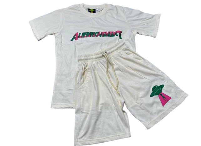 Alien Movement Salt Cream T-Shirt & Short Set
