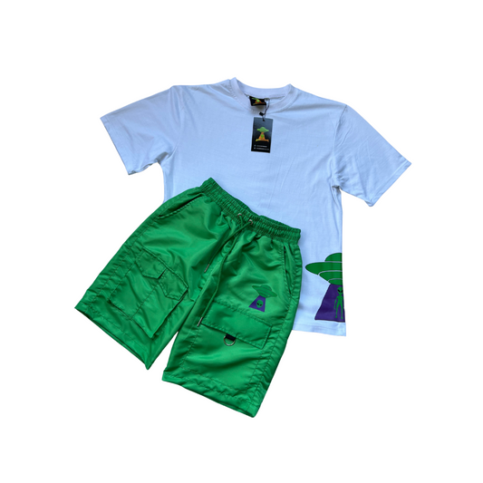 Alien Movement T-Shirt & Cargo Short Set - Lime