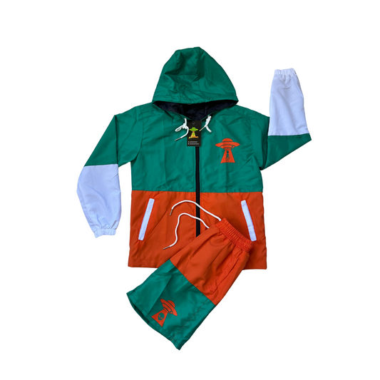 Alien Movement Polyester Windbreaker Set (Green)