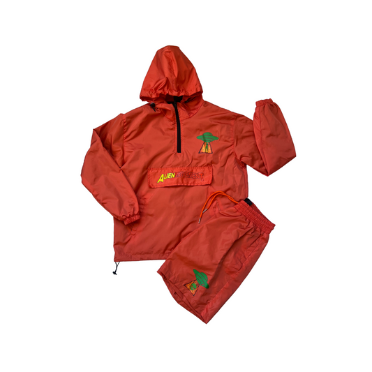 Alien Movement Polyester Windbreaker Set (Orange)