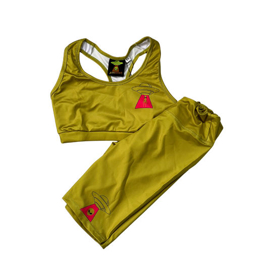 Alien Movement Olive Lycra Bra Set